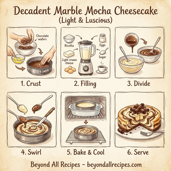 Decadent Marble Mocha Cheesecake (Light & Luscious) instructions