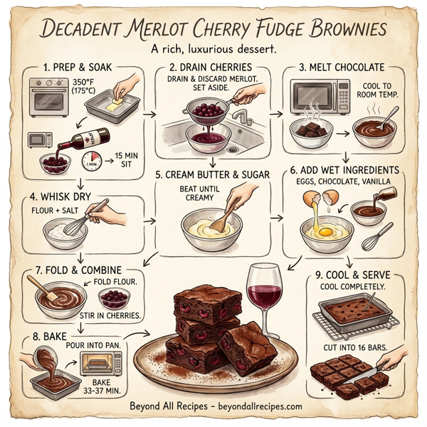 Decadent Merlot Cherry Fudge Brownies instructions