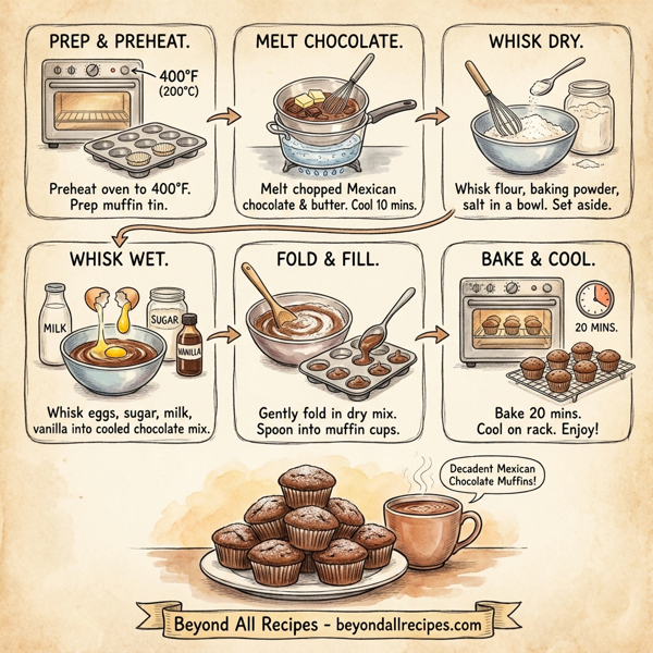 Decadent Mexican Chocolate Muffins instructions