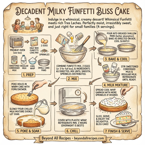Decadent Milky Funfetti Bliss Cake instructions