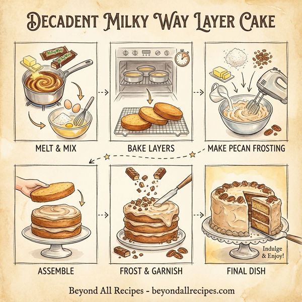 Decadent Milky Way Layer Cake instructions