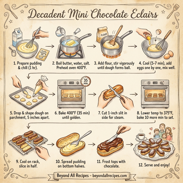 Decadent Mini Chocolate Eclairs instructions
