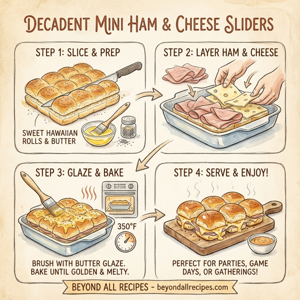 Decadent Mini Ham & Cheese Sliders instructions