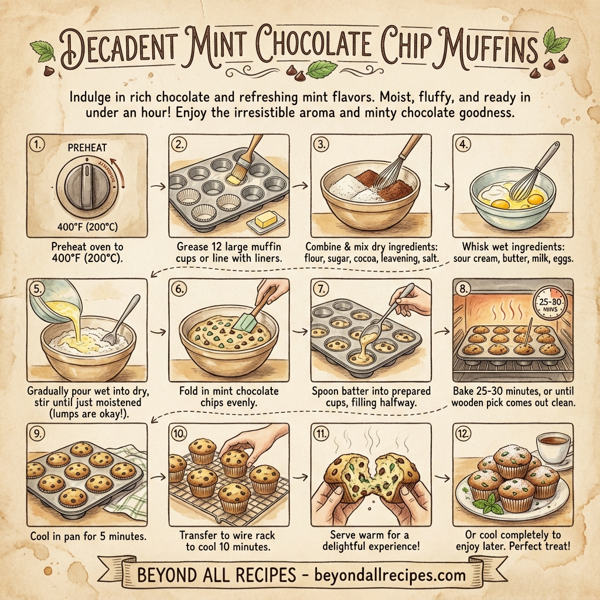 Decadent Mint Chocolate Chip Muffins instructions