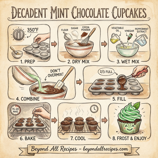 Decadent Mint Chocolate Cupcakes instructions