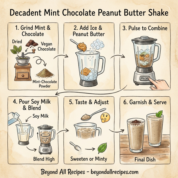 Decadent Mint Chocolate Peanut Butter Shake instructions