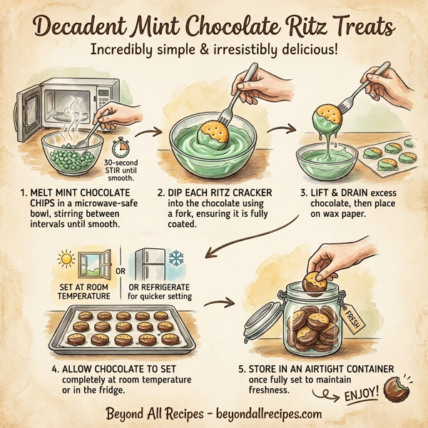 Decadent Mint Chocolate Ritz Treats instructions