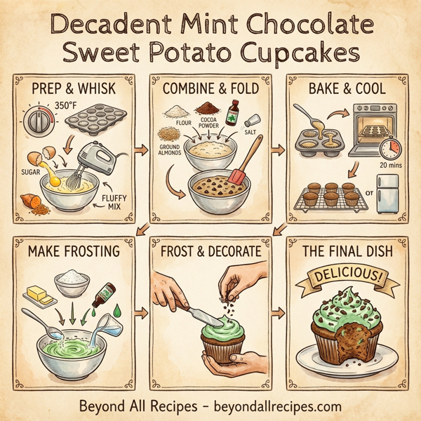 Decadent Mint Chocolate Sweet Potato Cupcakes instructions