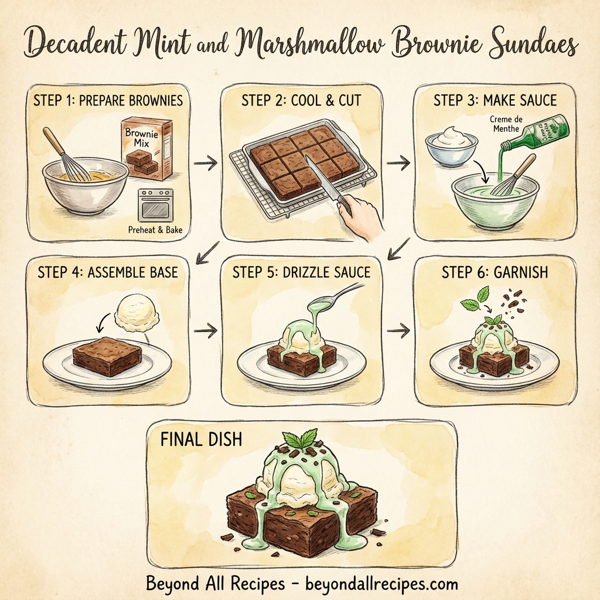 Decadent Mint and Marshmallow Brownie Sundaes instructions