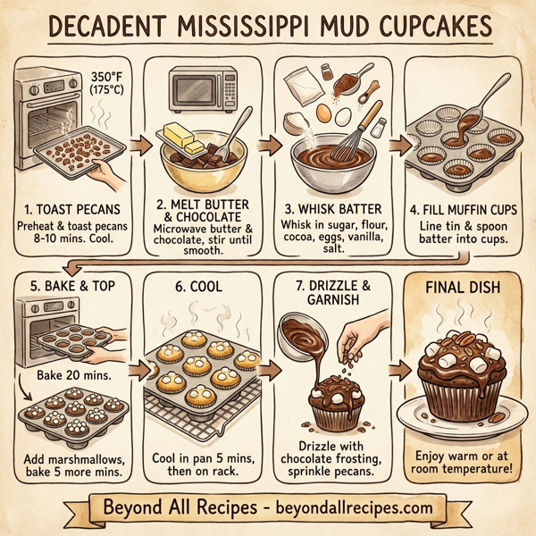 Decadent Mississippi Mud Cupcakes instructions