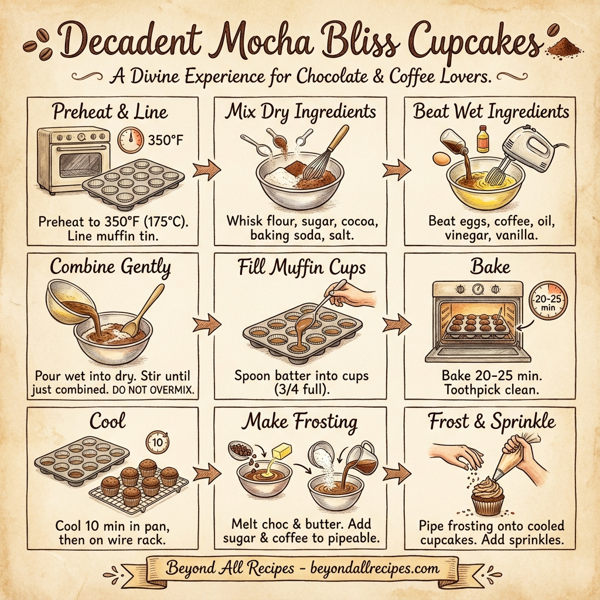 Decadent Mocha Bliss Cupcakes instructions