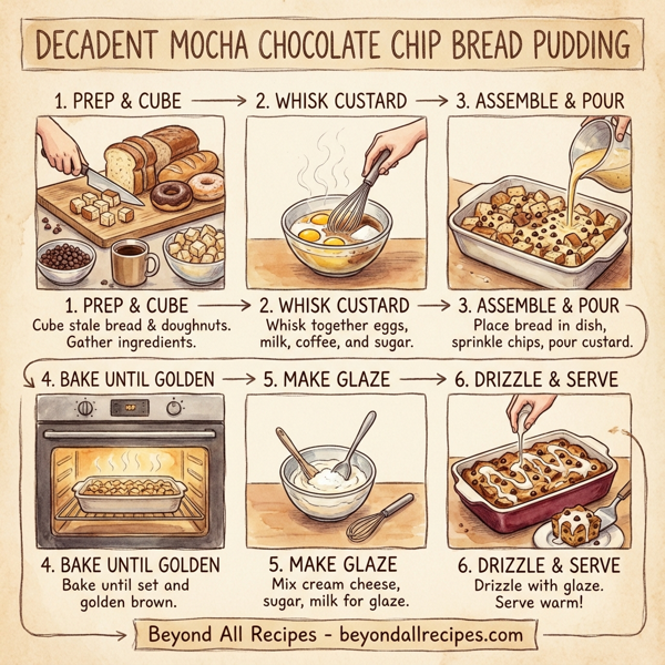 Decadent Mocha Chocolate Chip Bread Pudding instructions