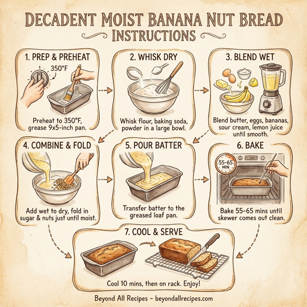 Decadent Moist Banana Nut Bread instructions