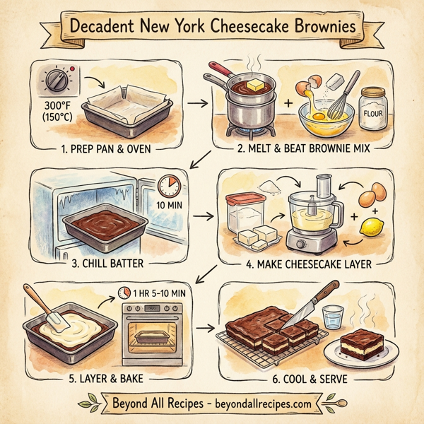 Decadent New York Cheesecake Brownies instructions