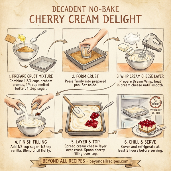 Decadent No-Bake Cherry Cream Delight instructions