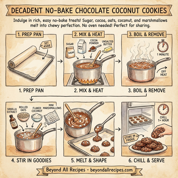 Decadent No-Bake Chocolate Coconut Cookies instructions