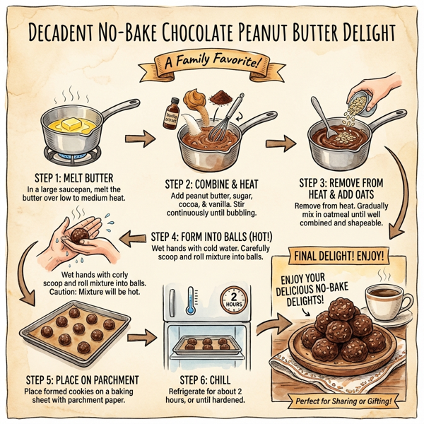 Decadent No-Bake Chocolate Peanut Butter Delight instructions