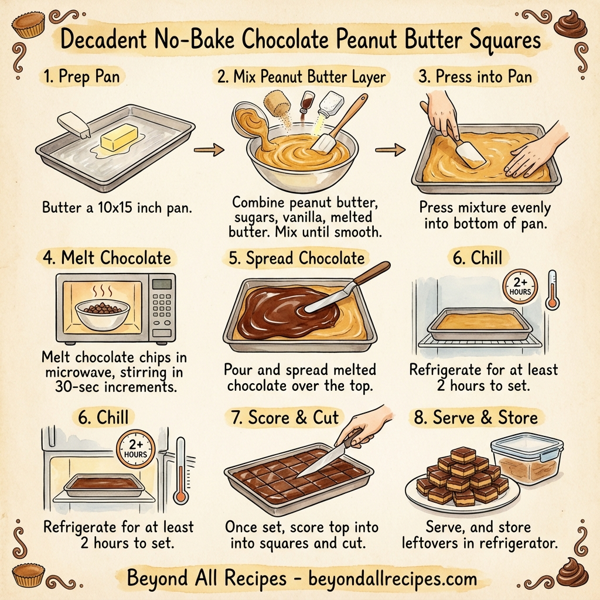 Decadent No-Bake Chocolate Peanut Butter Squares instructions