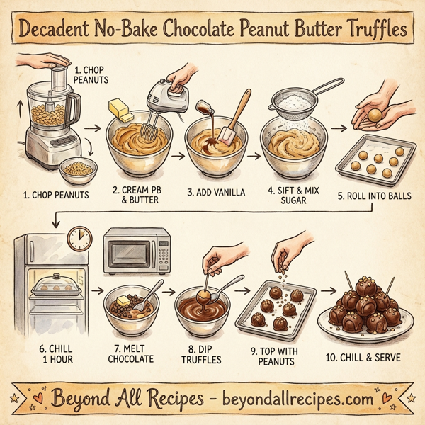 Decadent No-Bake Chocolate Peanut Butter Truffles instructions