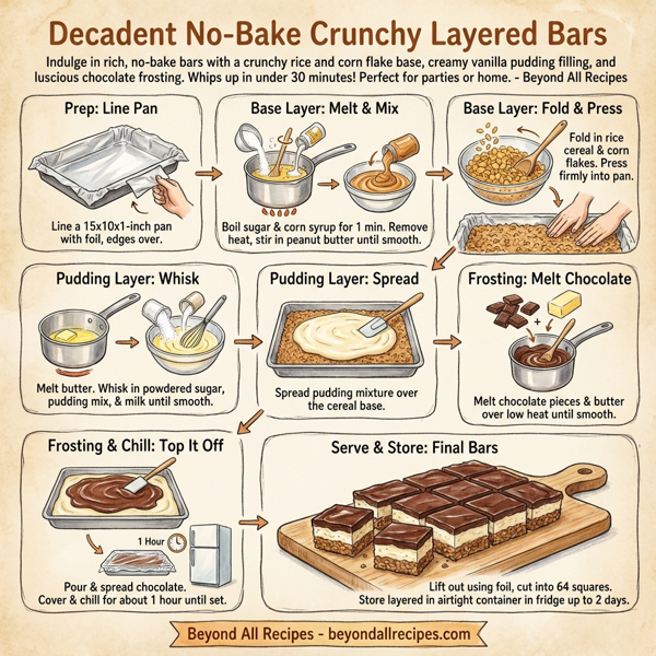 Decadent No-Bake Crunchy Layered Bars instructions