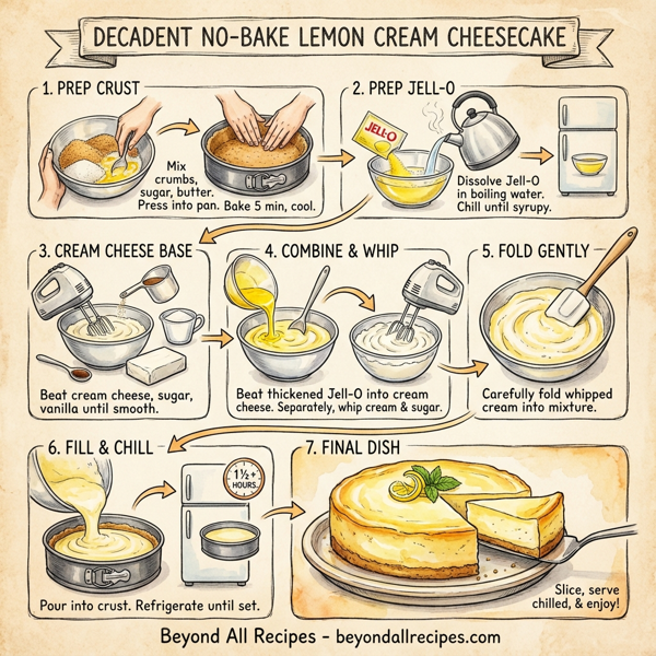 Decadent No-Bake Lemon Cream Cheesecake instructions