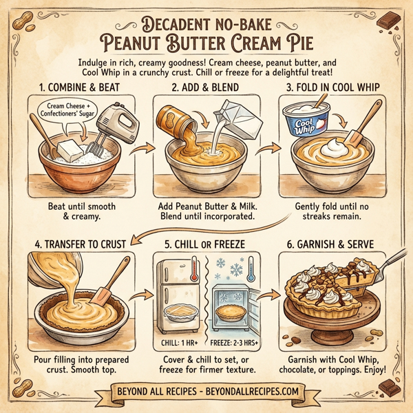Decadent No-Bake Peanut Butter Cream Pie instructions