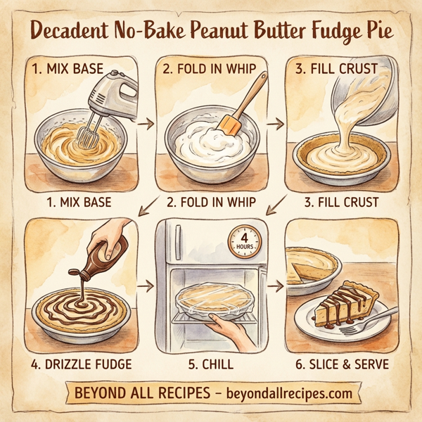 Decadent No-Bake Peanut Butter Fudge Pie instructions
