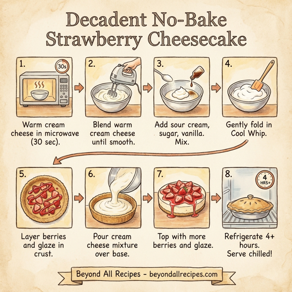 Decadent No-Bake Strawberry Cheesecake instructions