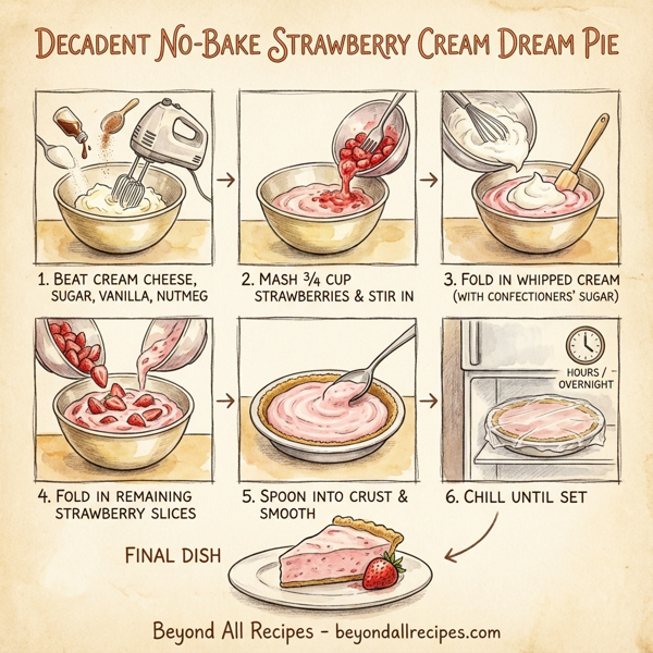 Decadent No-Bake Strawberry Cream Dream Pie instructions