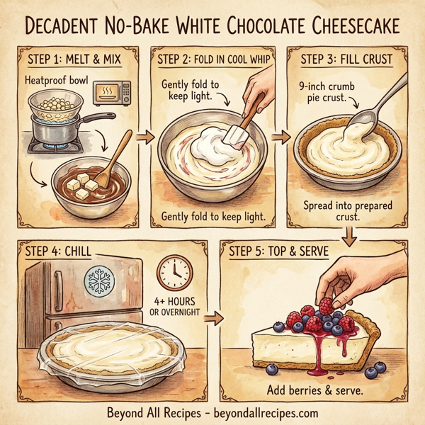 Decadent No-Bake White Chocolate Cheesecake instructions