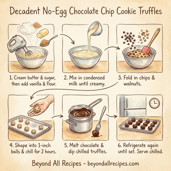 Decadent No-Egg Chocolate Chip Cookie Truffles instructions
