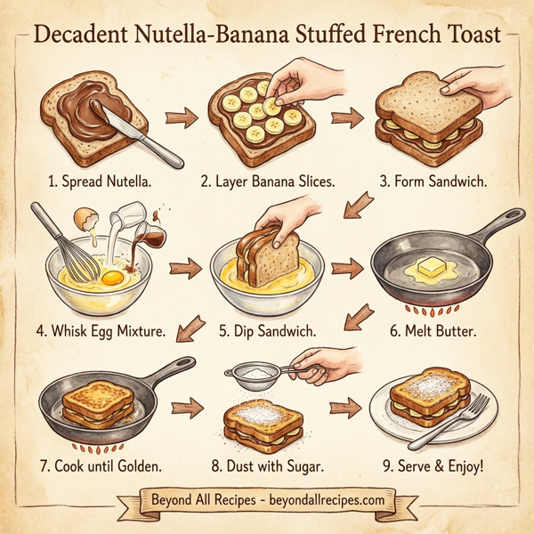 Decadent Nutella-Banana Stuffed French Toast instructions