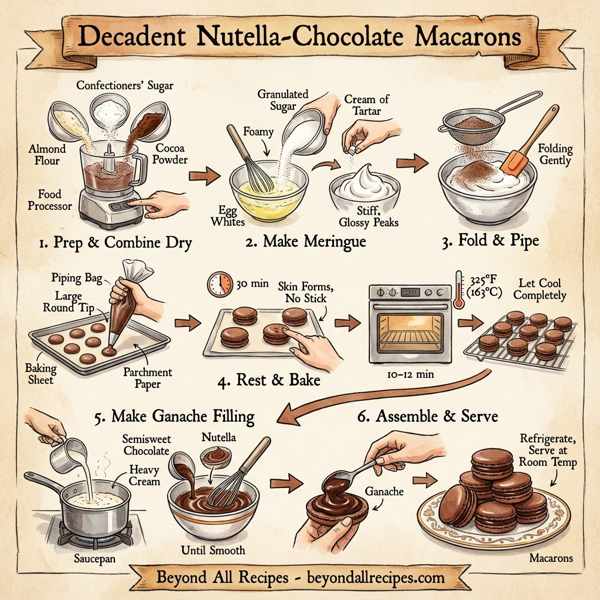 Decadent Nutella-Chocolate Macarons instructions