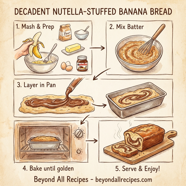 Decadent Nutella-Stuffed Banana Bread instructions