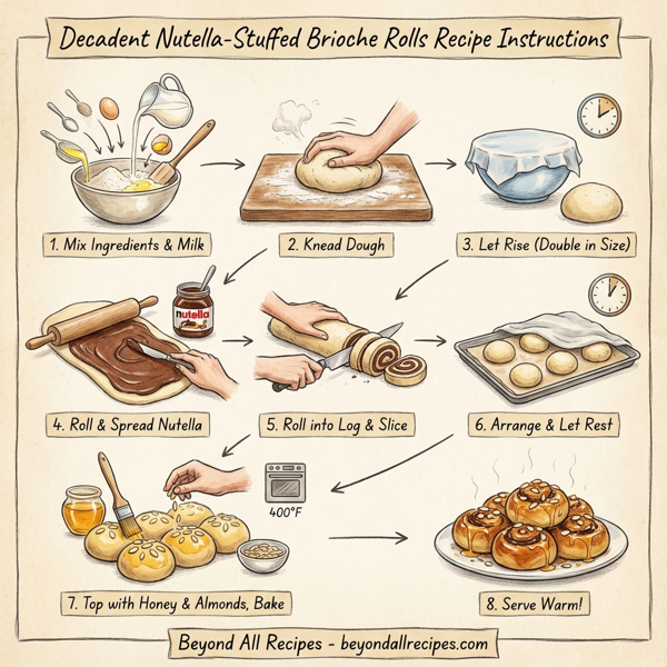 Decadent Nutella-Stuffed Brioche Rolls instructions