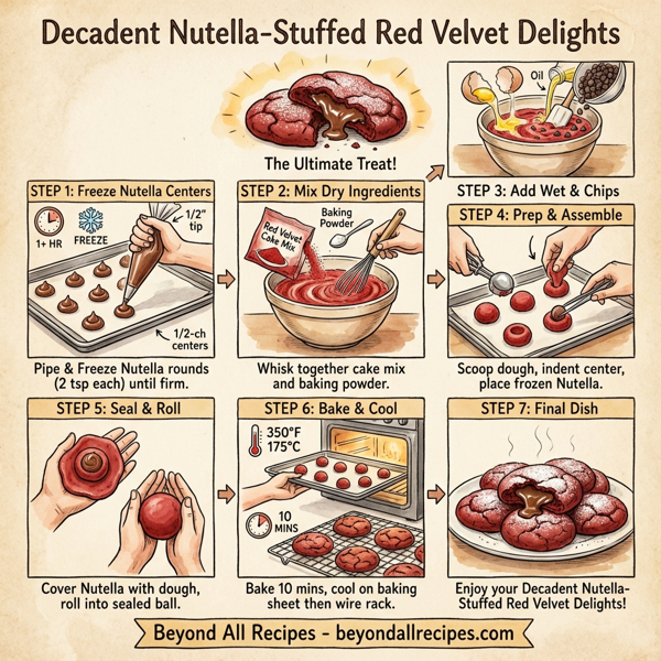 Decadent Nutella-Stuffed Red Velvet Delights instructions
