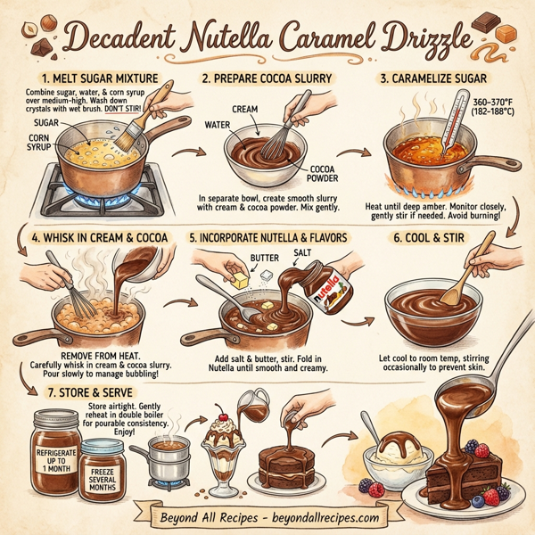 Decadent Nutella Caramel Drizzle instructions