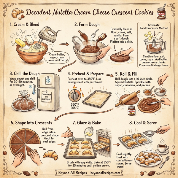 Decadent Nutella Cream Cheese Crescent Cookies instructions