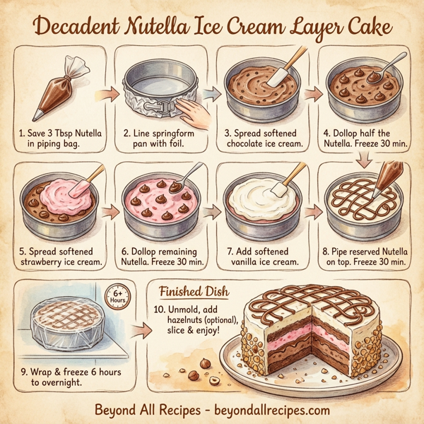 Decadent Nutella Ice Cream Layer Cake instructions