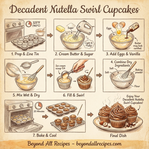 Decadent Nutella Swirl Cupcakes instructions