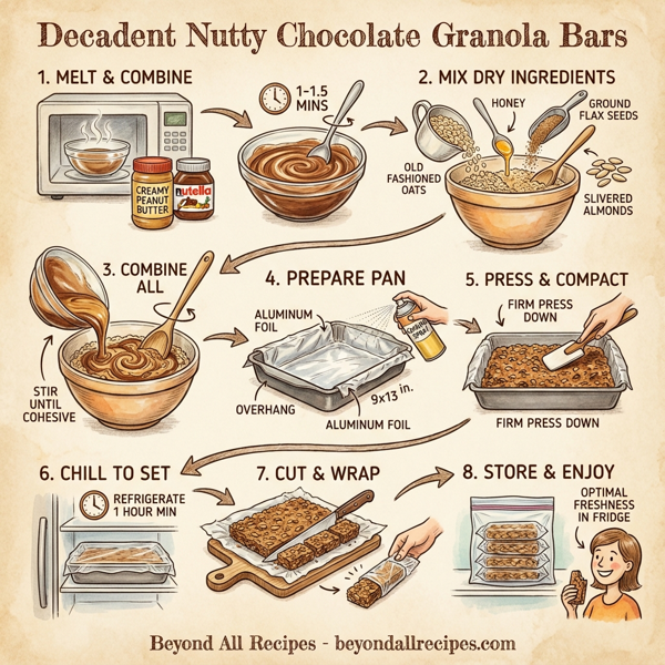Decadent Nutty Chocolate Granola Bars instructions
