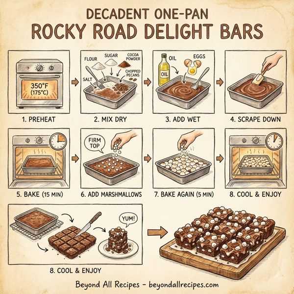 Decadent One-Pan Rocky Road Delight Bars instructions