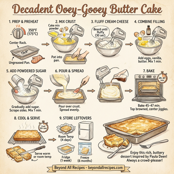Decadent Ooey-Gooey Butter Cake instructions