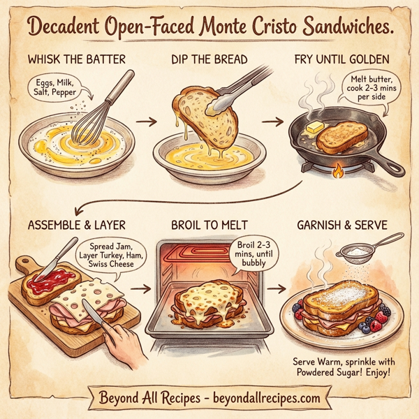 Decadent Open-Faced Monte Cristo Sandwiches instructions