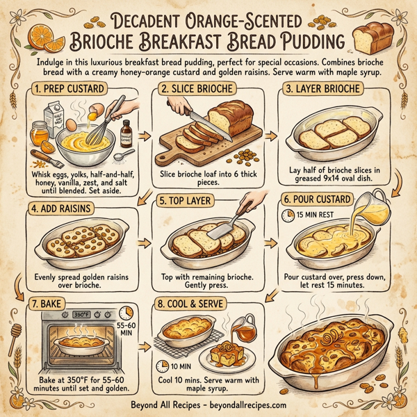 Decadent Orange-Scented Brioche Breakfast Bread Pudding instructions