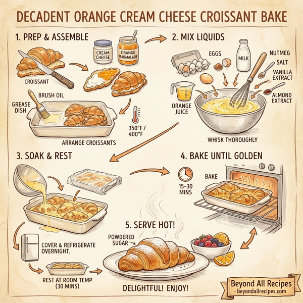 Decadent Orange Cream Cheese Croissant Bake instructions