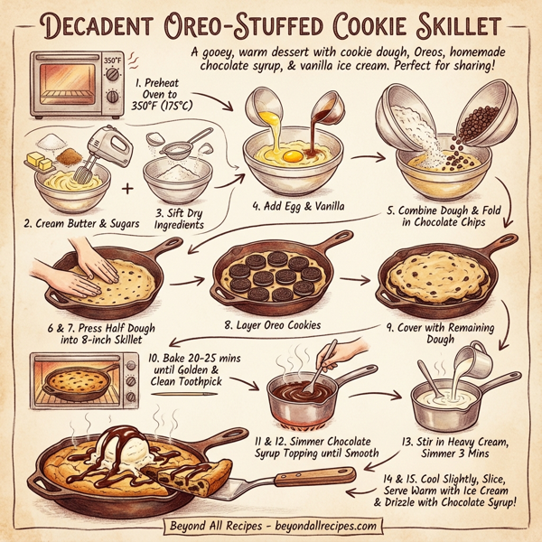 Decadent Oreo-Stuffed Cookie Skillet instructions