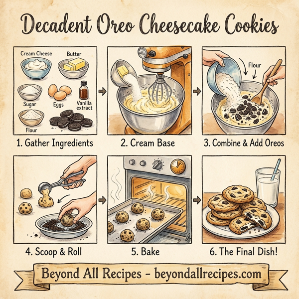 Decadent Oreo Cheesecake Cookies instructions