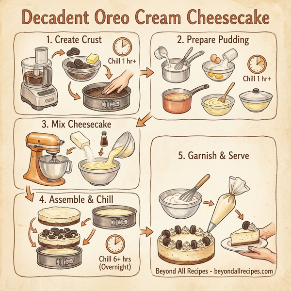 Decadent Oreo Cream Cheesecake instructions