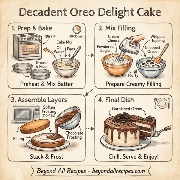Decadent Oreo Delight Cake instructions